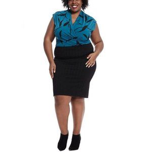 Leota Dress w/Wrap Top Textured Knit Botto…